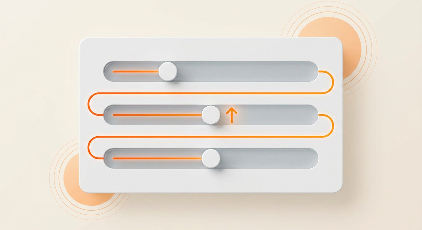 Abstract control panel with three sliders, representing the levers a business can pull to improve customer retention strategies.